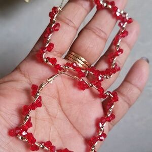 India Boutique Red Crystal Gold Bracelet